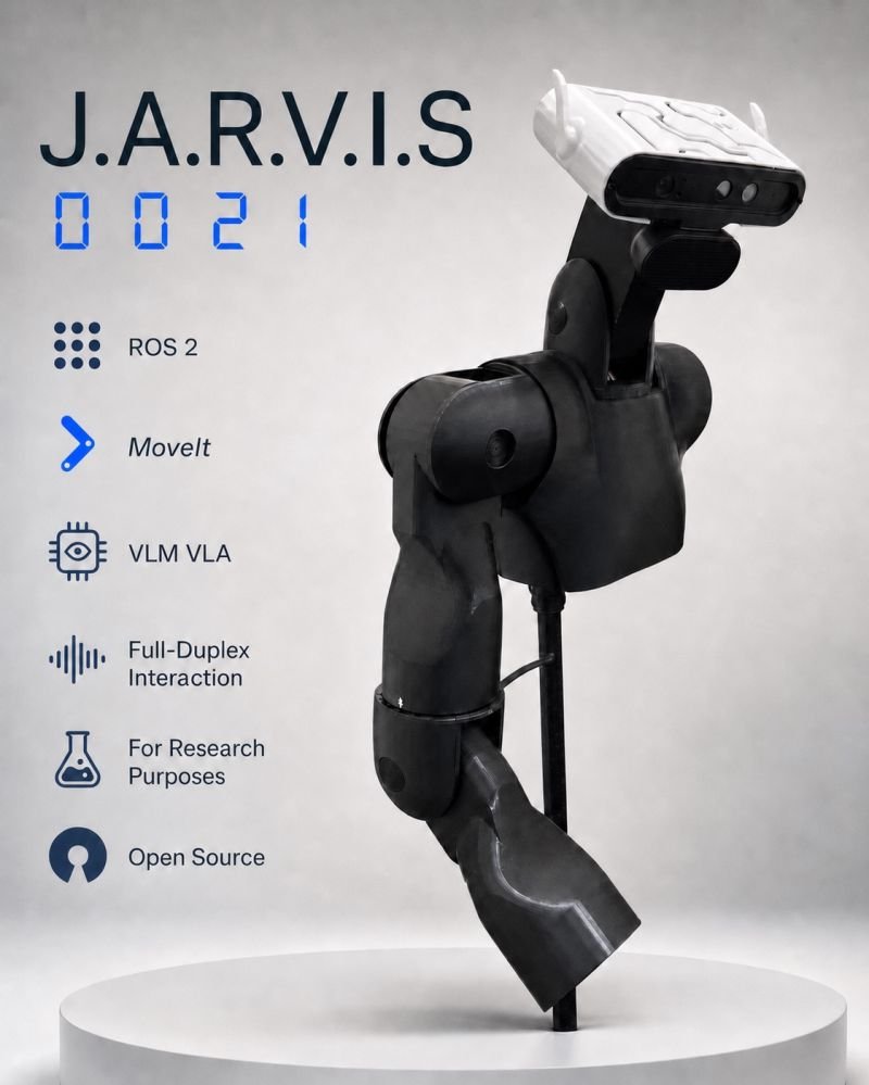 J.A.R.V.I.S 0021 humanoid robot: a 3D-printed torso and arm with a depth-camera head